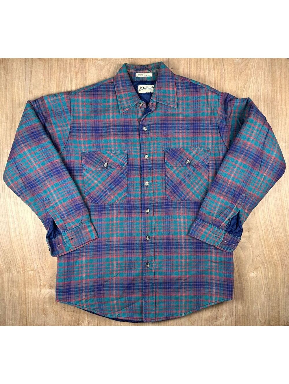 Vintage 90s St Johns Bay lined flannel button up shirt medium workwear insulated